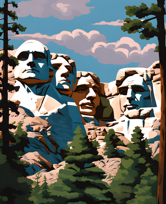 USA Great Places (26) - Mount Rushmore ,Majesty - Van-Go Paint-By-Number Kit