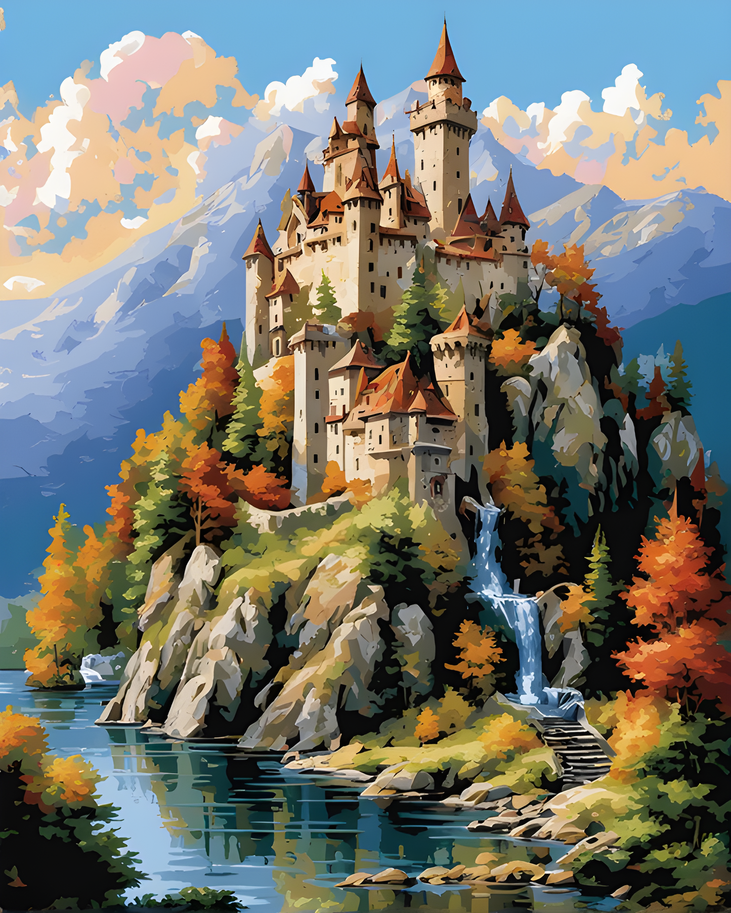 Mountain Castle (1) - Van-Go Paint-By-Number Kit