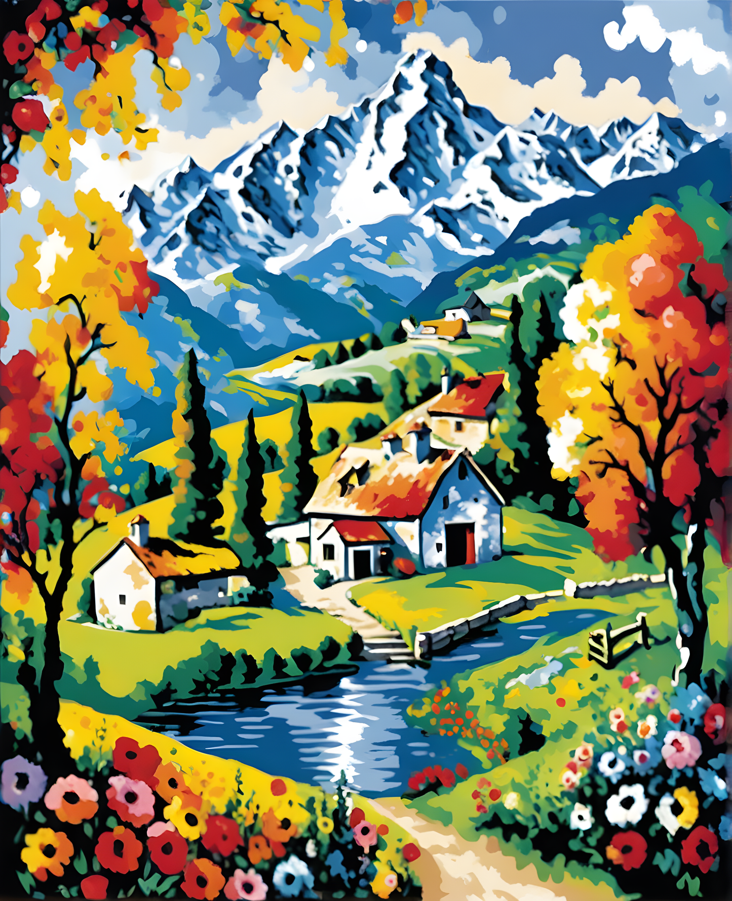 Mountain Farm (1) - Van-Go Paint-By-Number Kit