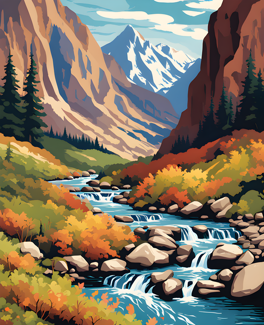 Mountain Stream (1) - Van-Go Paint-By-Number Kit