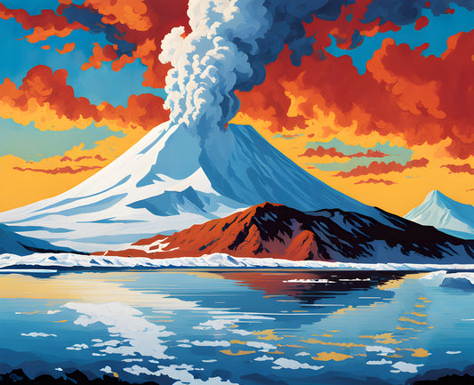 Antarctica Collection PD (28) - Mt. Erebus - Van-Go Paint-By-Number Kit