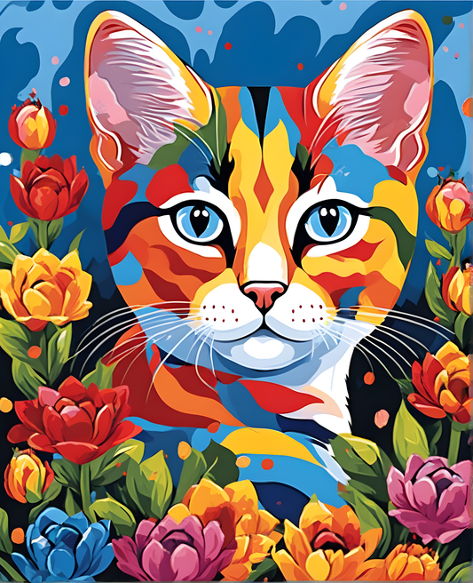 Multicolor Cat (3) - Van-Go Paint-By-Number Kit