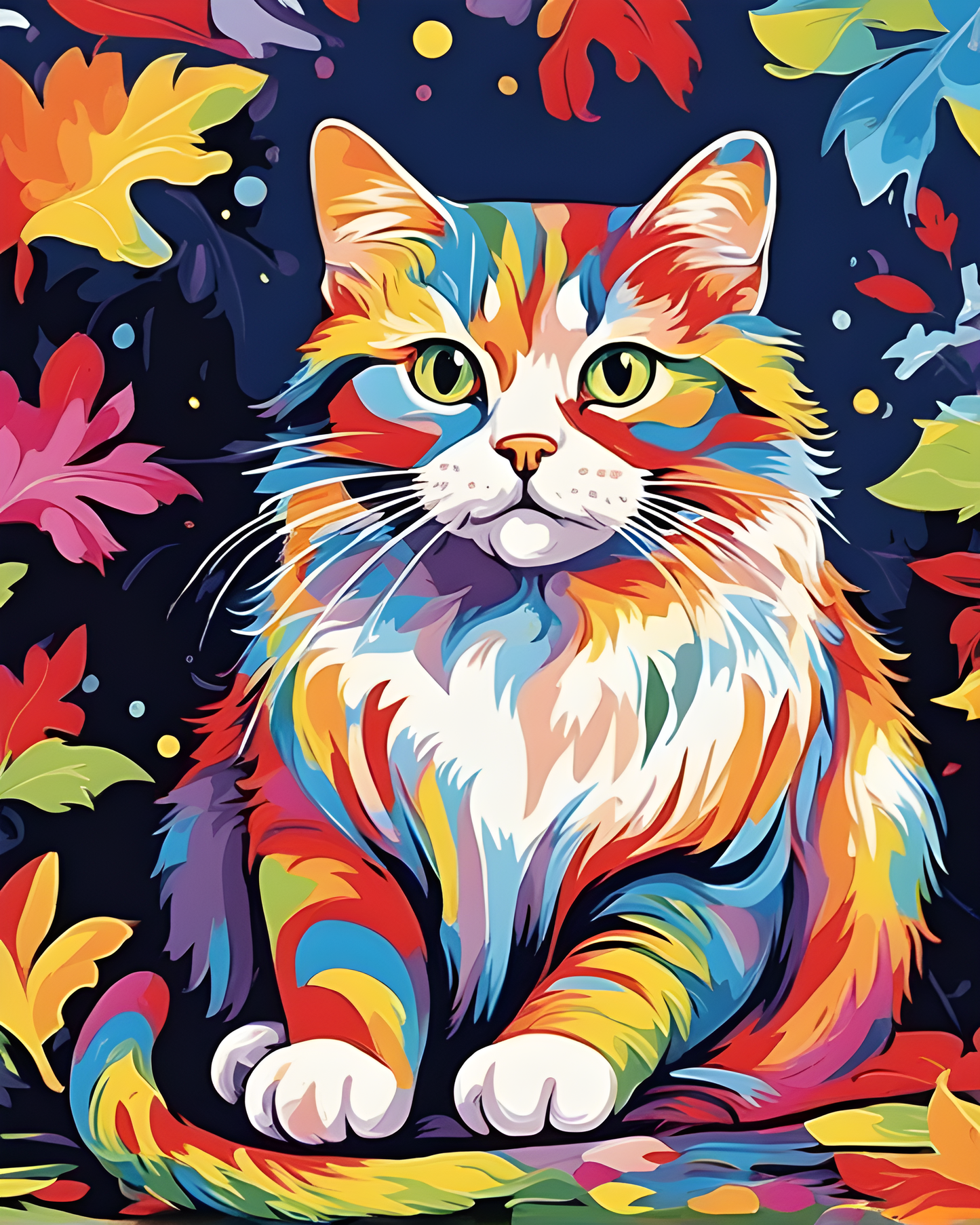 Multicolor Cat (2) - Van-Go Paint-By-Number Kit