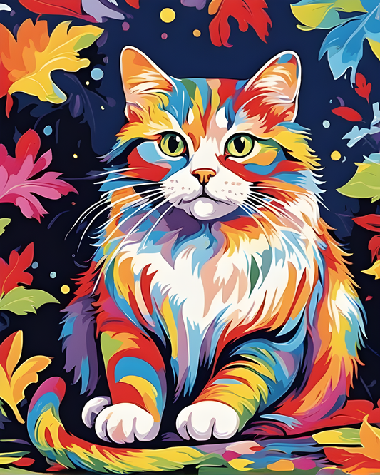 Multicolor Cat (2) - Van-Go Paint-By-Number Kit
