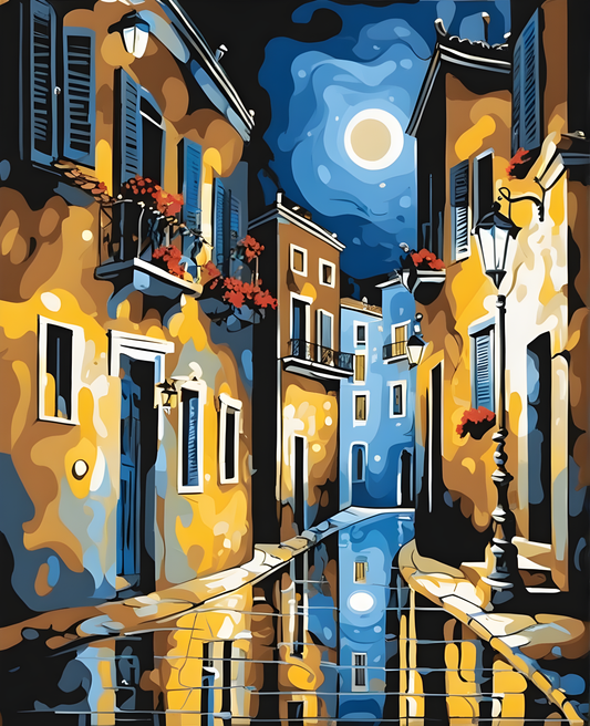 Mysterious Night Street (3) - Van-Go Paint-By-Number Kit