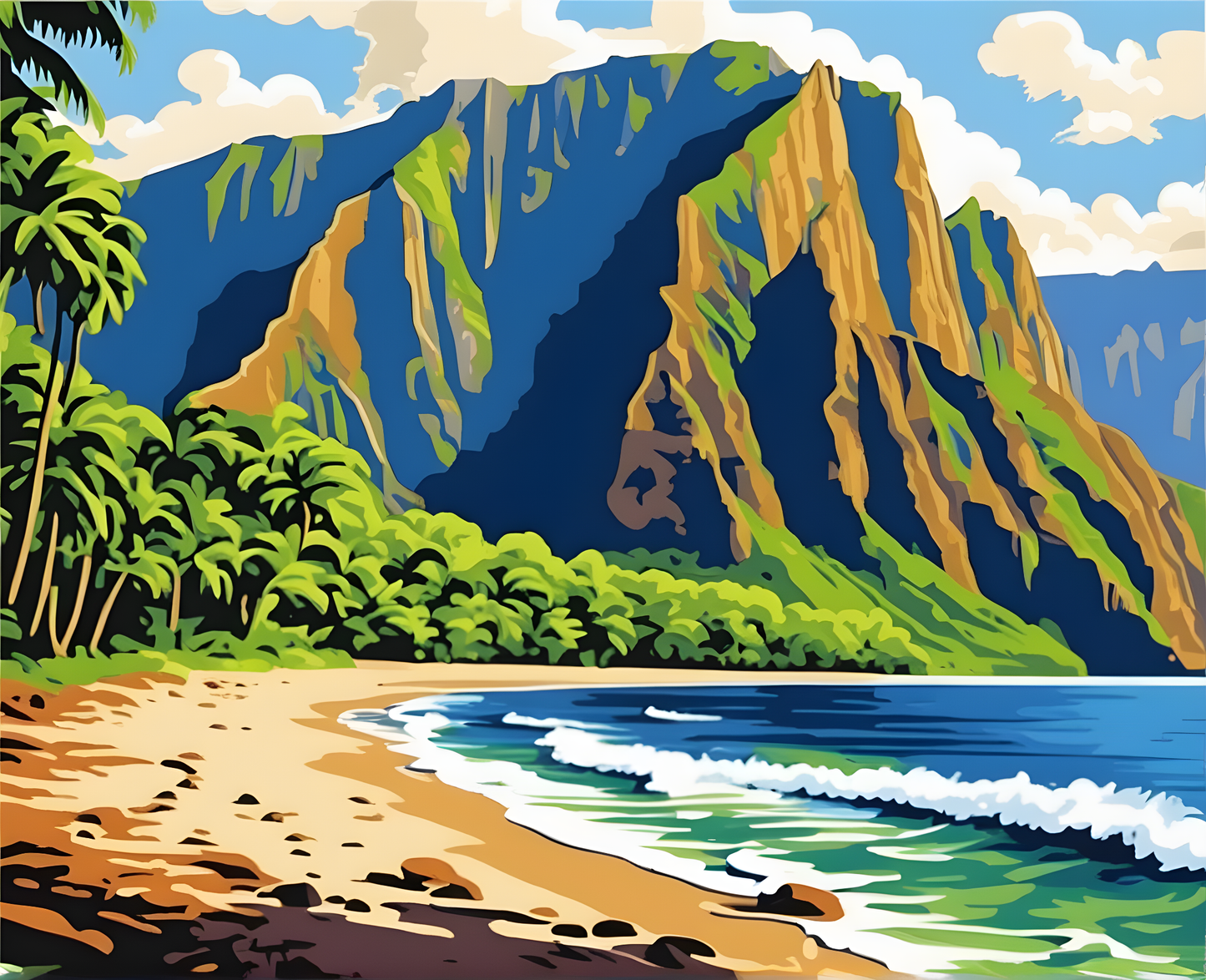 Amazing Places OD (195) - Na Pali Coast State Park, Hawaii - Van-Go Paint-By-Number Kit