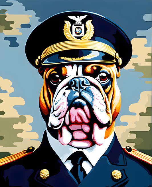 Navy Admiral Bulldog - Van-Go Paint-By-Number Kit