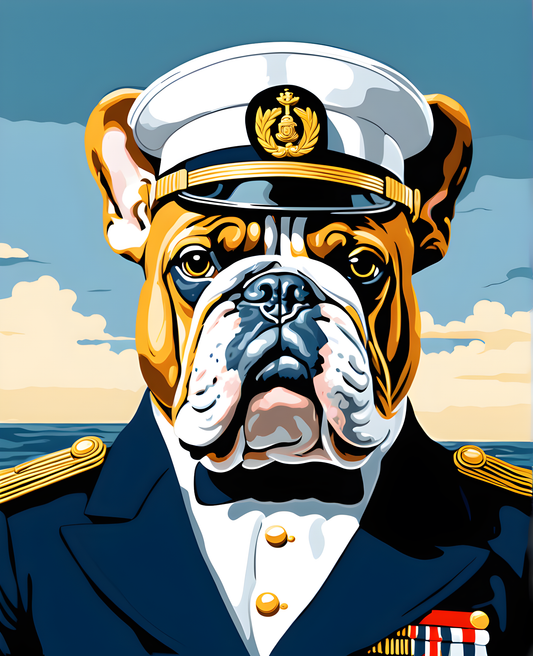 Navy Admiral Dog (3) - Van-Go Paint-By-Number Kit