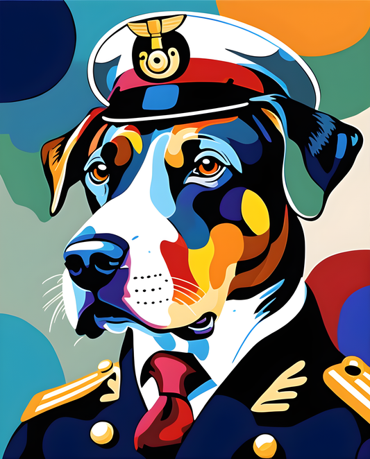 Navy Admiral Dog (2) - Van-Go Paint-By-Number Kit