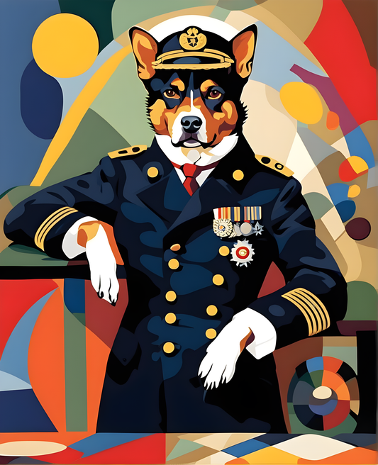 Navy Admiral Dog (1) - Van-Go Paint-By-Number Kit