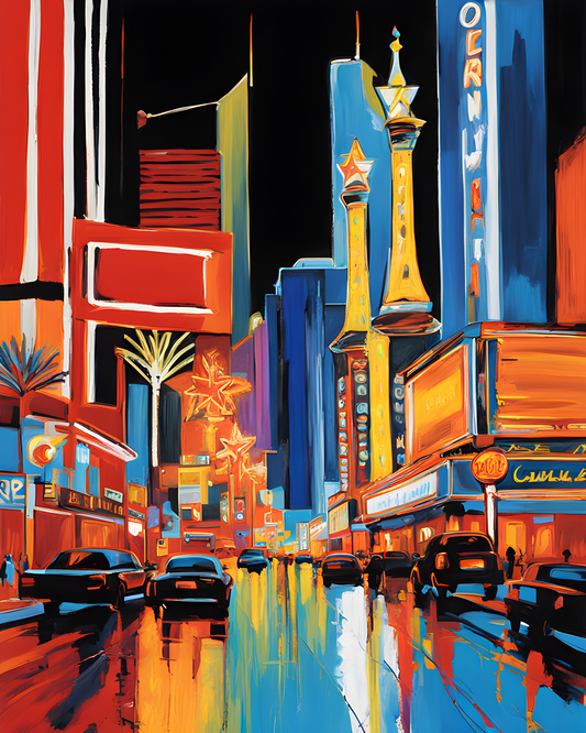 USA Great Places (205) - Neon Lights, Las Vegas Strip, NV - Van-Go Paint-By-Number Kit