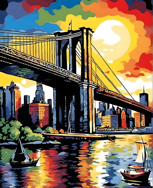 New York - Brooklyn Bridge (1) - Van-Go Paint-By-Number Kit