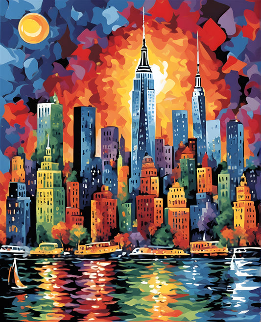 New York Skyline (2) - Van-Go Paint-By-Number Kit