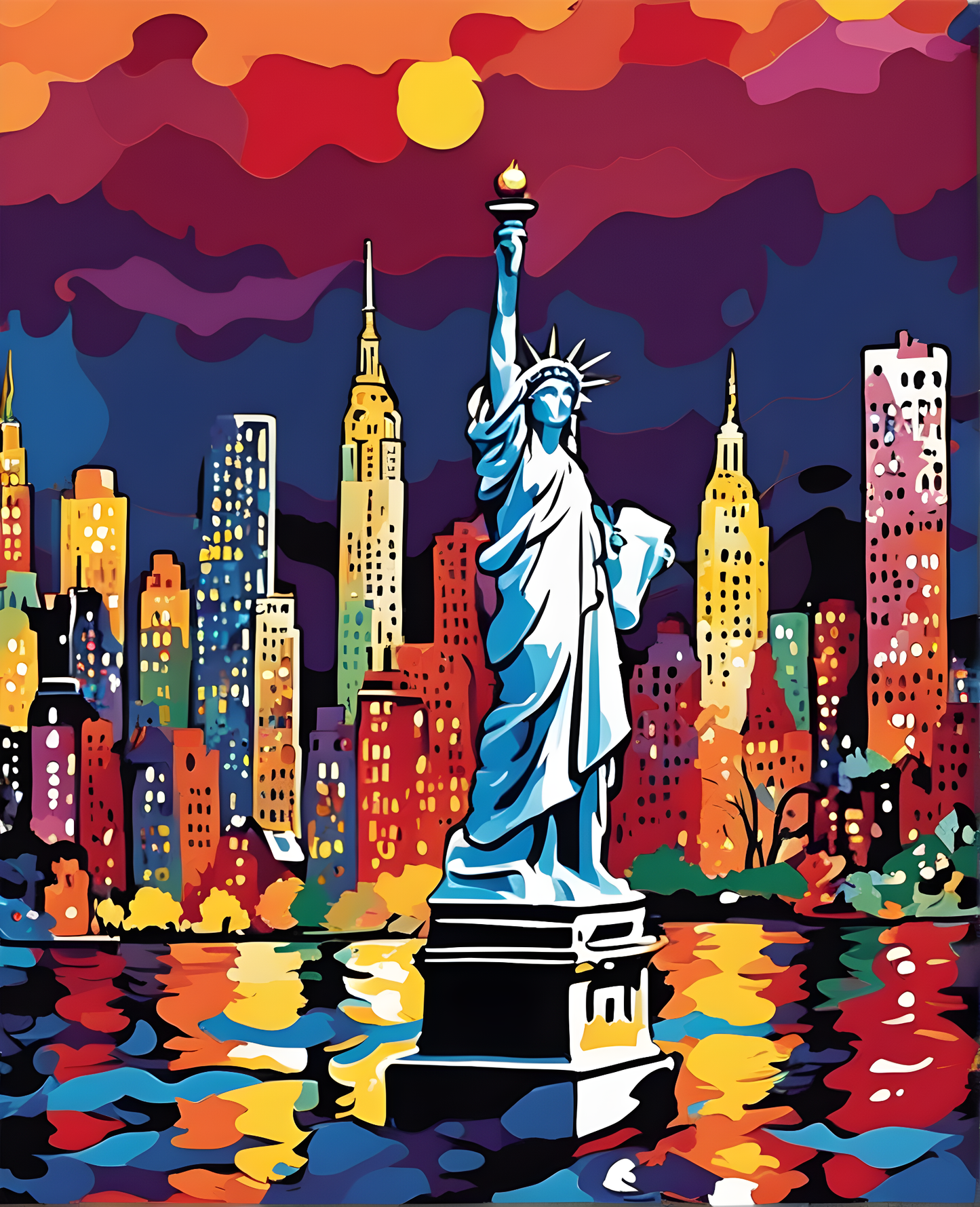 New York Skyline (3) - Van-Go Paint-By-Number Kit