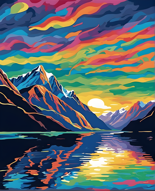 New Zealand Collection OD (7) - Aurora reflections - Van-Go Paint-By-Number Kit