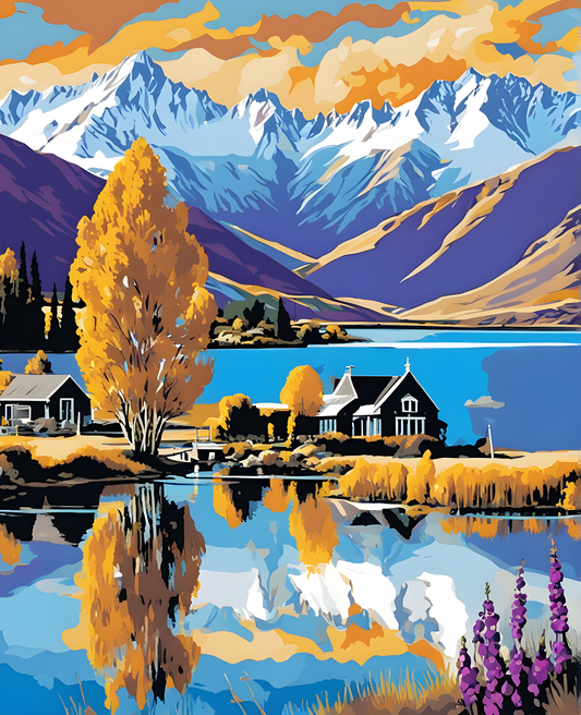 New Zealand Collection OD (4) - Lake-Tekapo - Van-Go Paint-By-Number Kit