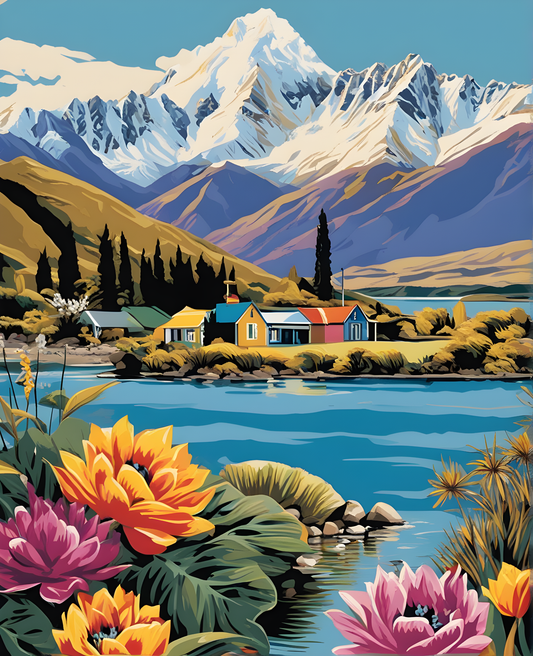 New Zealand Collection OD (5) - Lake-Tekapo - Van-Go Paint-By-Number Kit