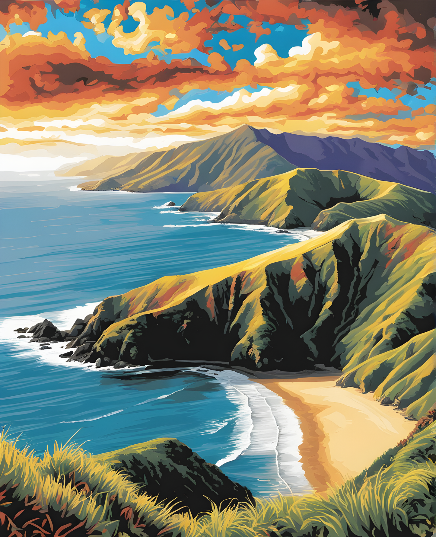 New Zealand Collection OD (1) - Cape Reinga - Van-Go Paint-By-Number Kit