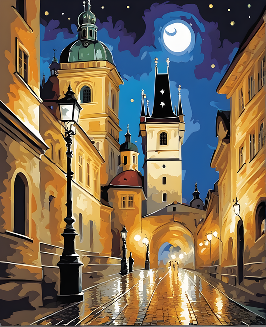 NIGHT IN PRAGUE (4) - Van-Go Paint-By-Number Kit