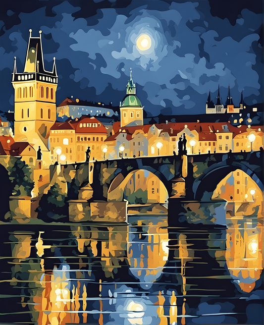 NIGHT IN PRAGUE (3) - Van-Go Paint-By-Number Kit