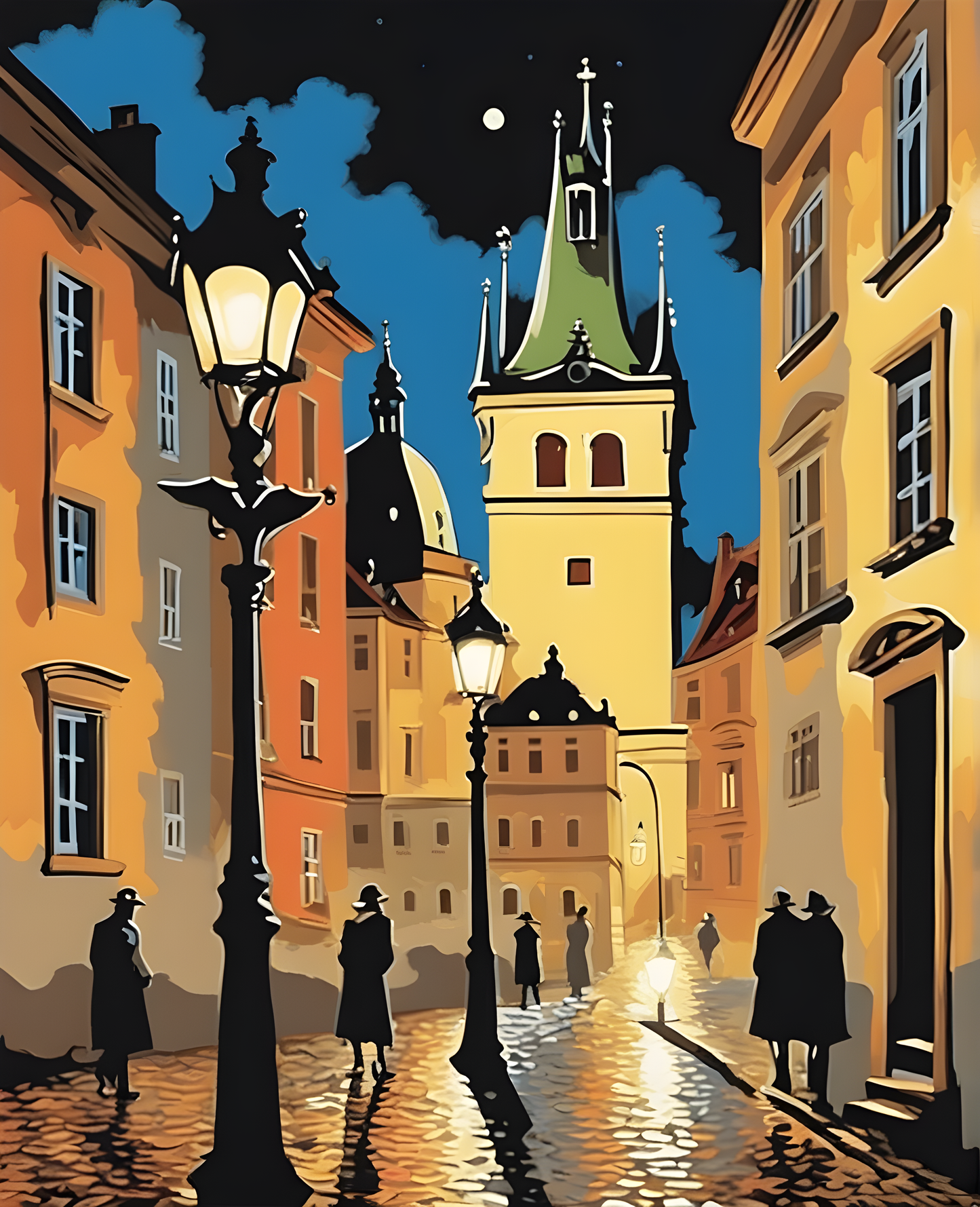 NIGHT IN PRAGUE (1) - Van-Go Paint-By-Number Kit