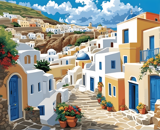 Amazing Places OD (212) - Oia, Santorini, Greece - Van-Go Paint-By-Number Kit