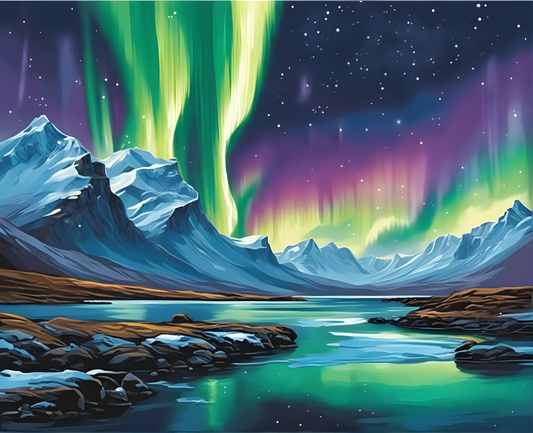 Amazing Places OD (206) - Northern Lights, Iceland - Van-Go Paint-By-Number Kit