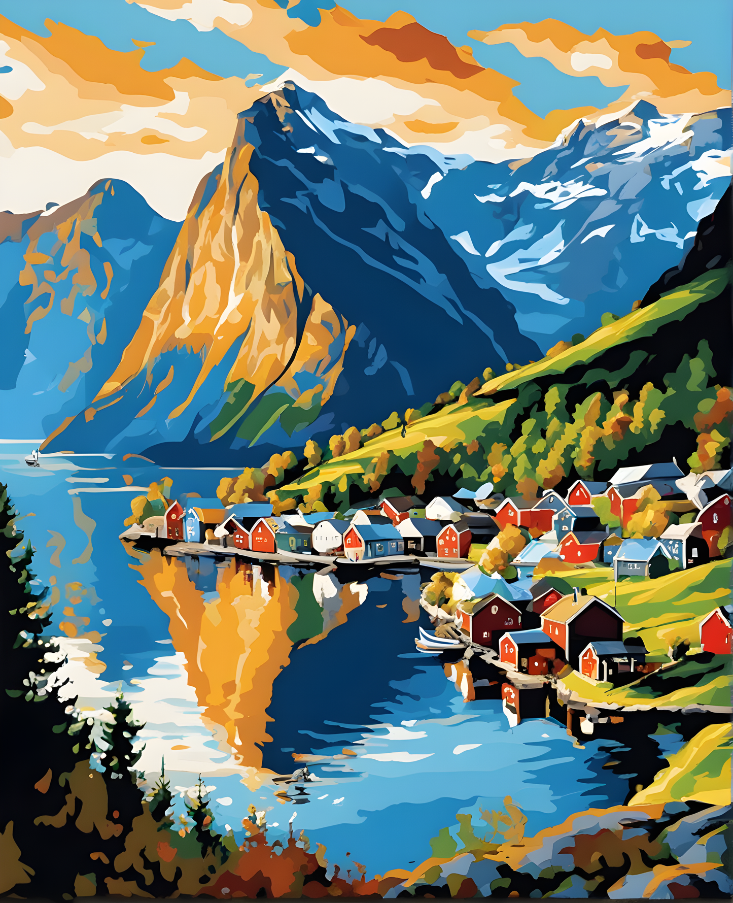 Norwegian Fjords (4) - Van-Go Paint-By-Number Kit