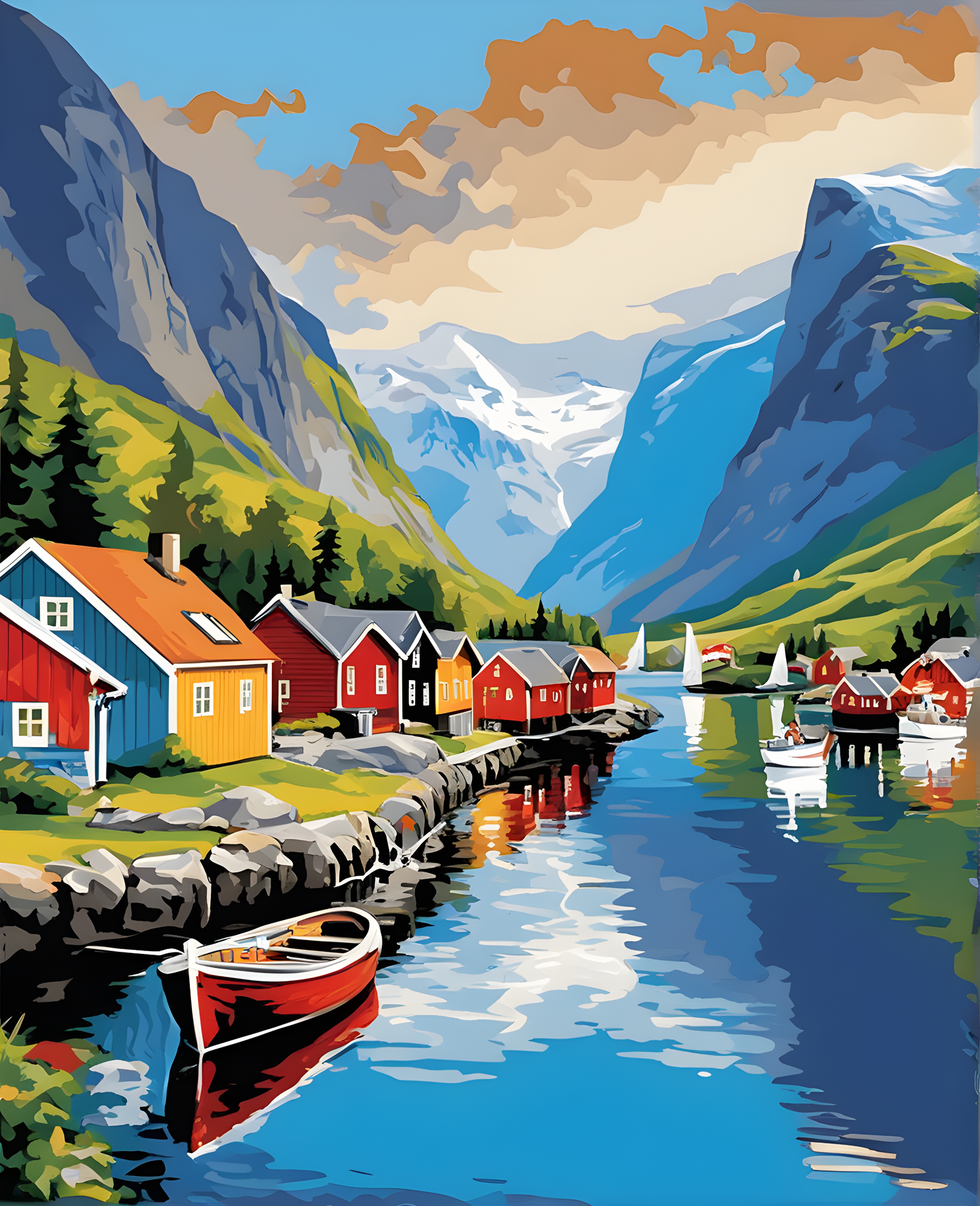 Norwegian Fjords (3) - Van-Go Paint-By-Number Kit