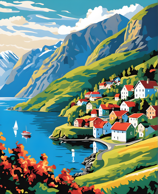 Norwegian Fjords (6) - Van-Go Paint-By-Number Kit