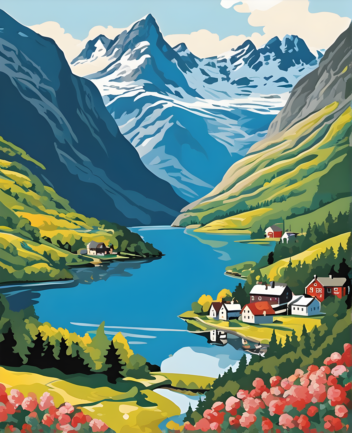 Norwegian Fjords (5) - Van-Go Paint-By-Number Kit