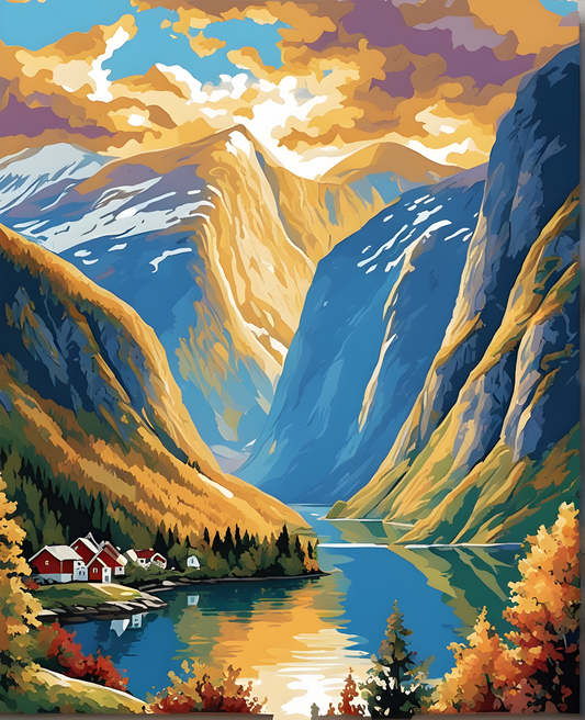 Norwegian Fjords (1) - Van-Go Paint-By-Number Kit
