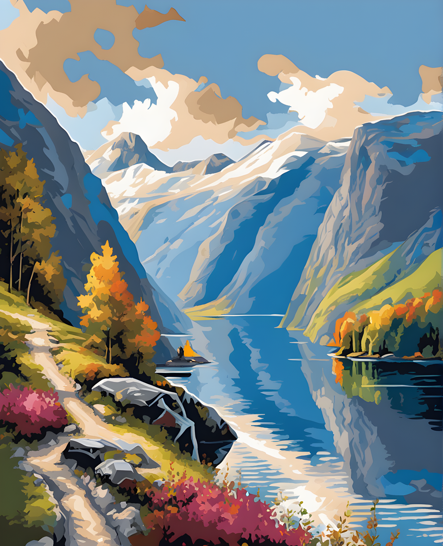 Norwegian Fjords (2) - Van-Go Paint-By-Number Kit