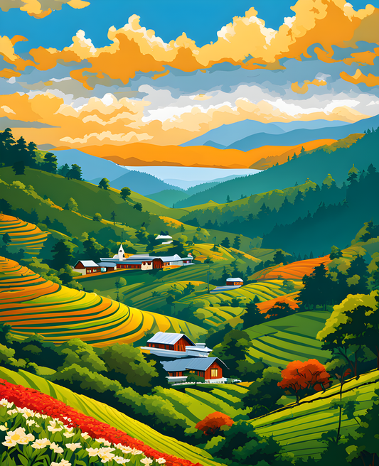 Sri Lanka Collection PD (2) - Nuwara Eliya -  Van-Go Paint-By-Number Kit