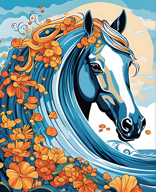 Ocean Horse (1) - Van-Go Paint-By-Number Kit