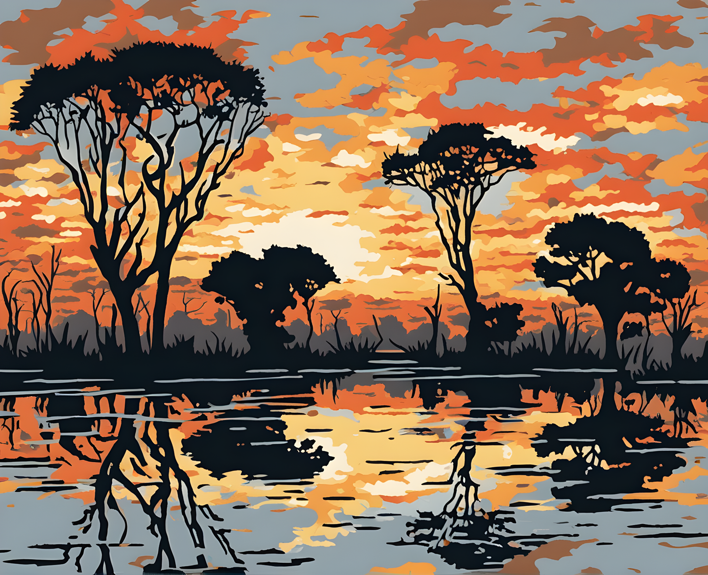 Amazing Places OD (214) - Okavango Delta, Botswana - Van-Go Paint-By-Number Kit