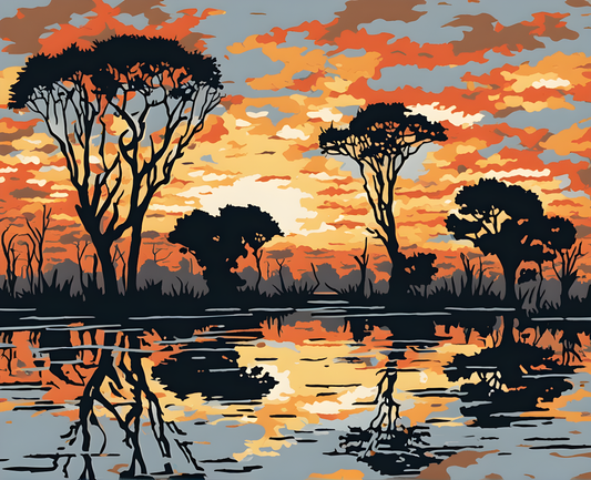 Amazing Places OD (214) - Okavango Delta, Botswana - Van-Go Paint-By-Number Kit