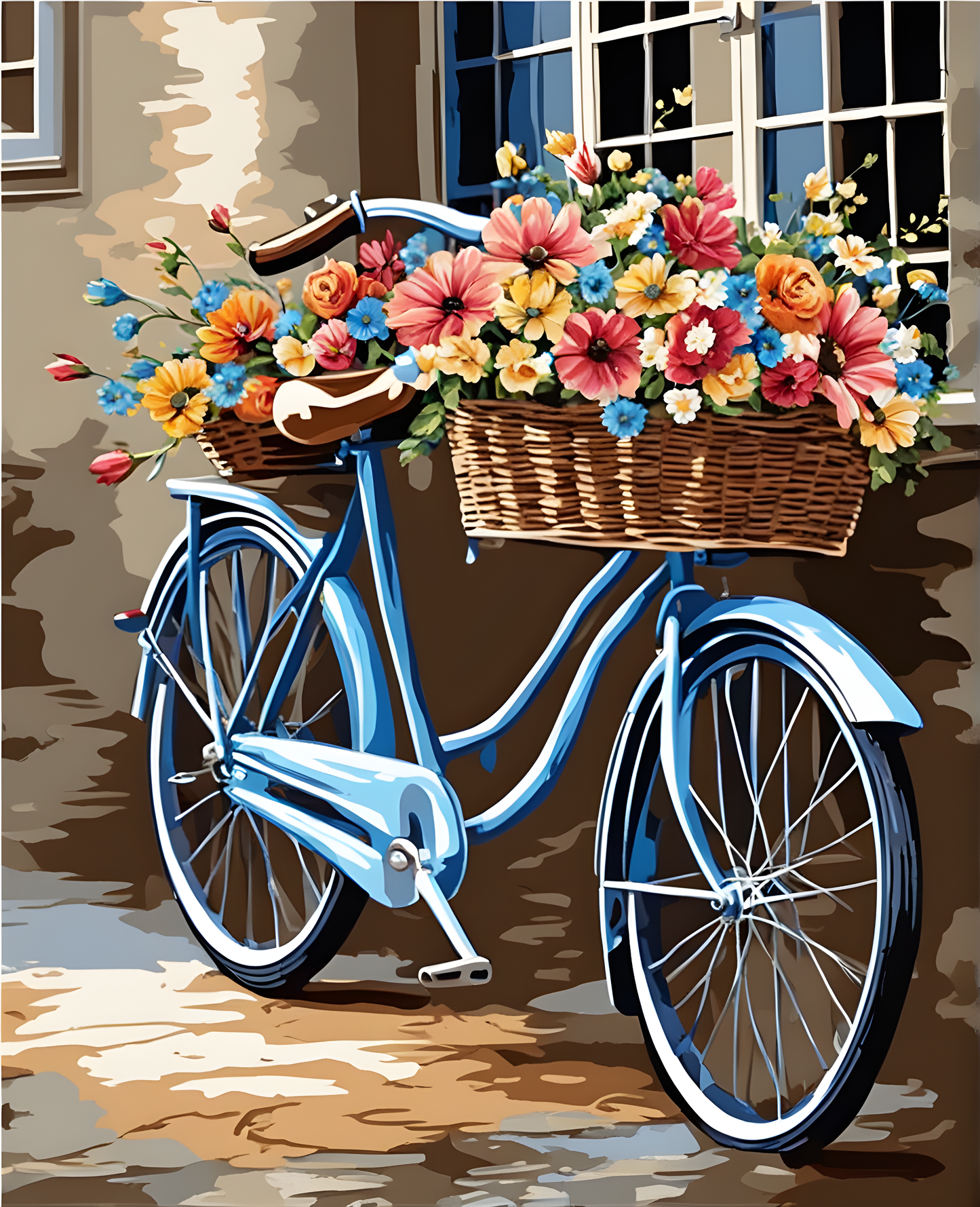 Old Bike with Basket of Flowers (2) - Van-Go Paint-By-Number Kit