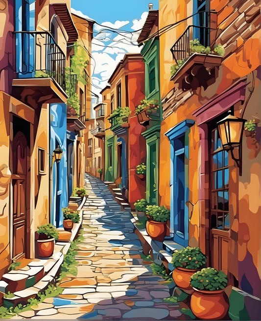 Old City Alley (2) - Van-Go Paint-By-Number Kit