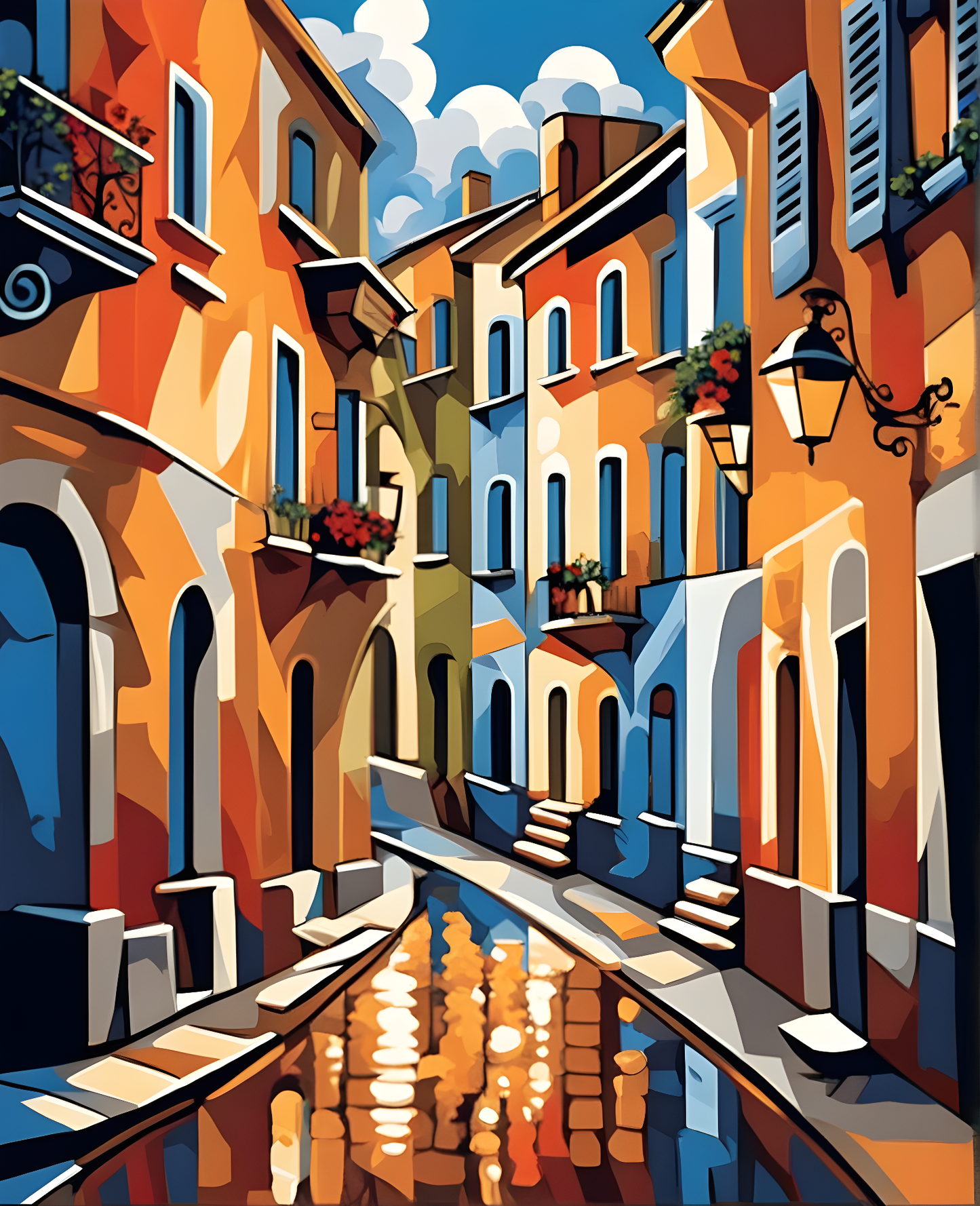 Old City Pedestrian Zone (3) - Van-Go Paint-By-Number Kit