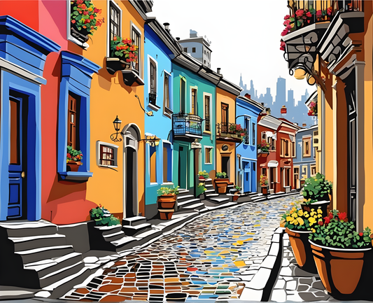 Old City Pedestrian Zone (1) - Van-Go Paint-By-Number Kit