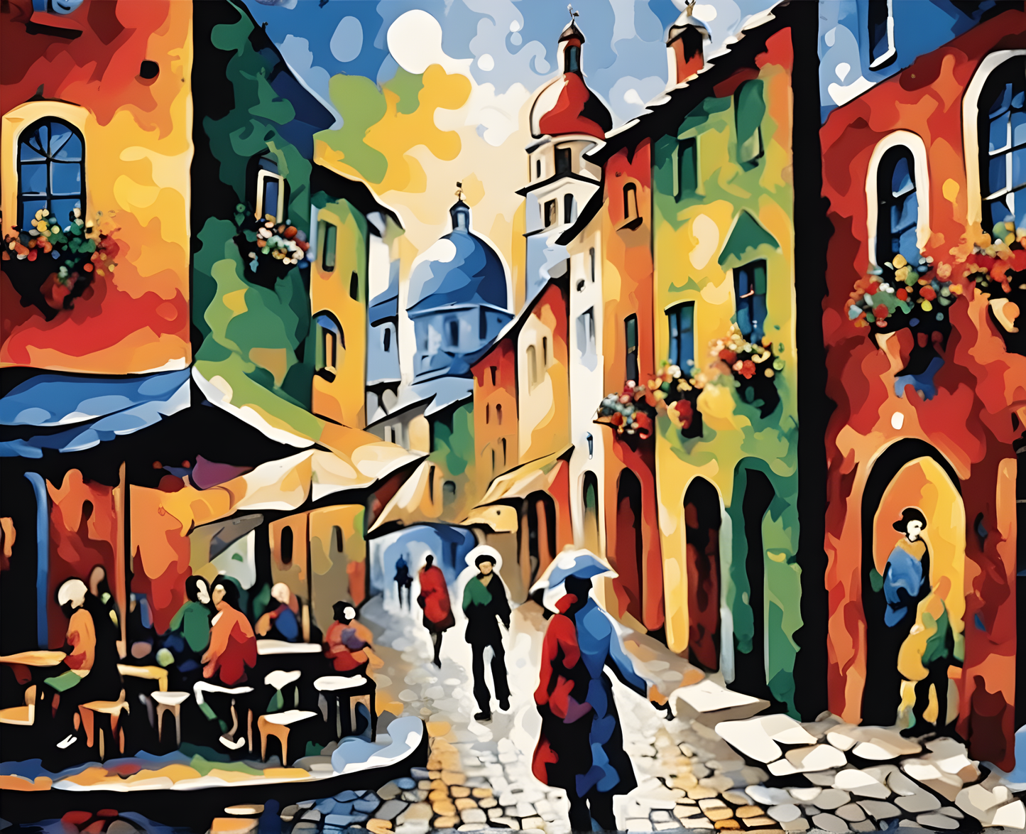 Old City Pedestrian Zone (2) - Van-Go Paint-By-Number Kit