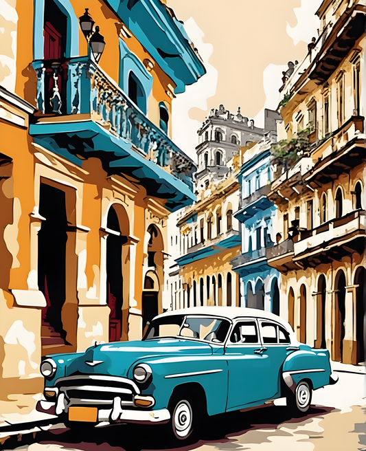 Old Havana, Cuba (2) - Van-Go Paint-By-Number Kit