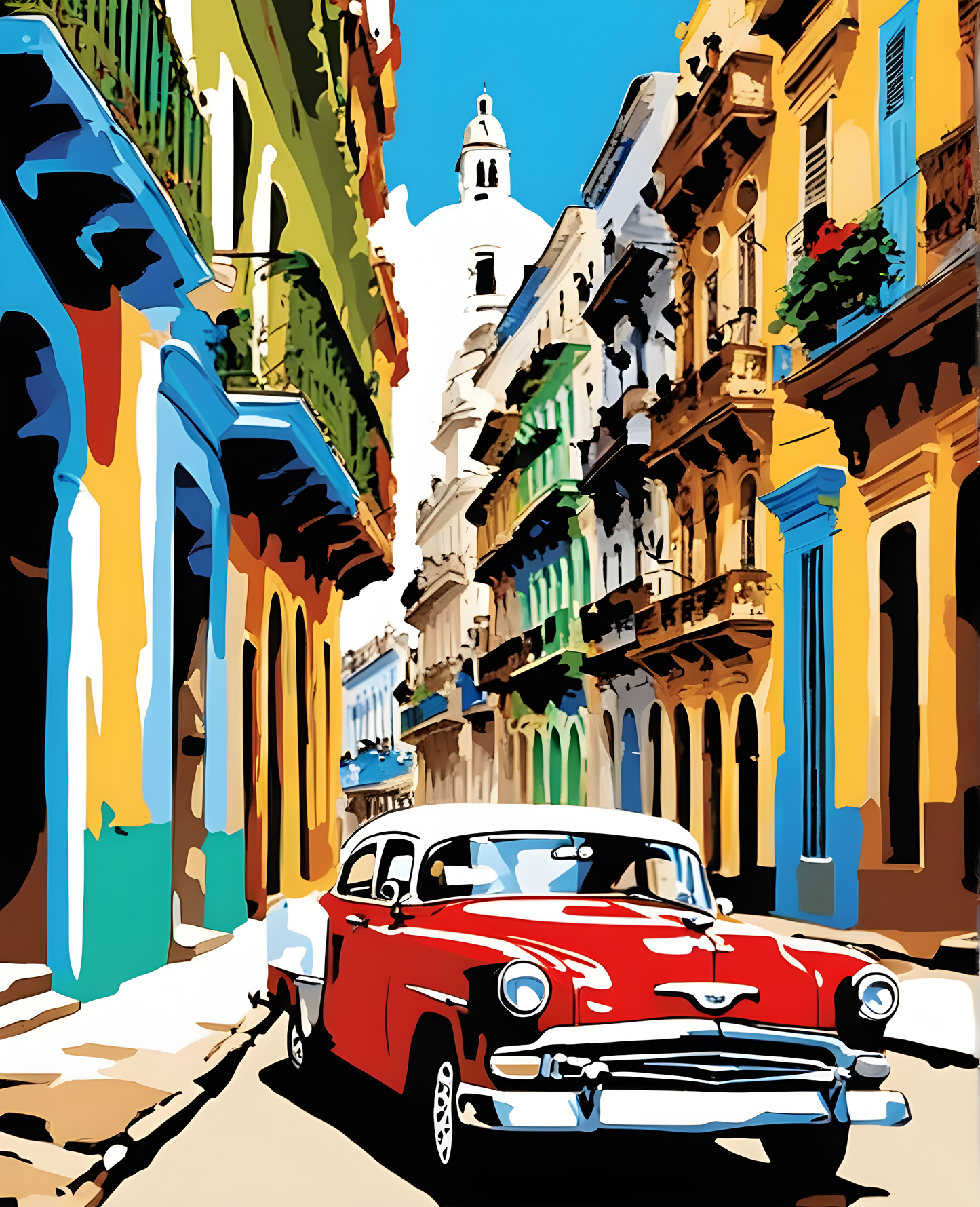 Old Havana, Cuba PD (3) - Van-Go Paint-By-Number Kit
