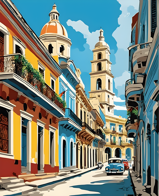 Old Havana, Cuba (1) - Van-Go Paint-By-Number Kit