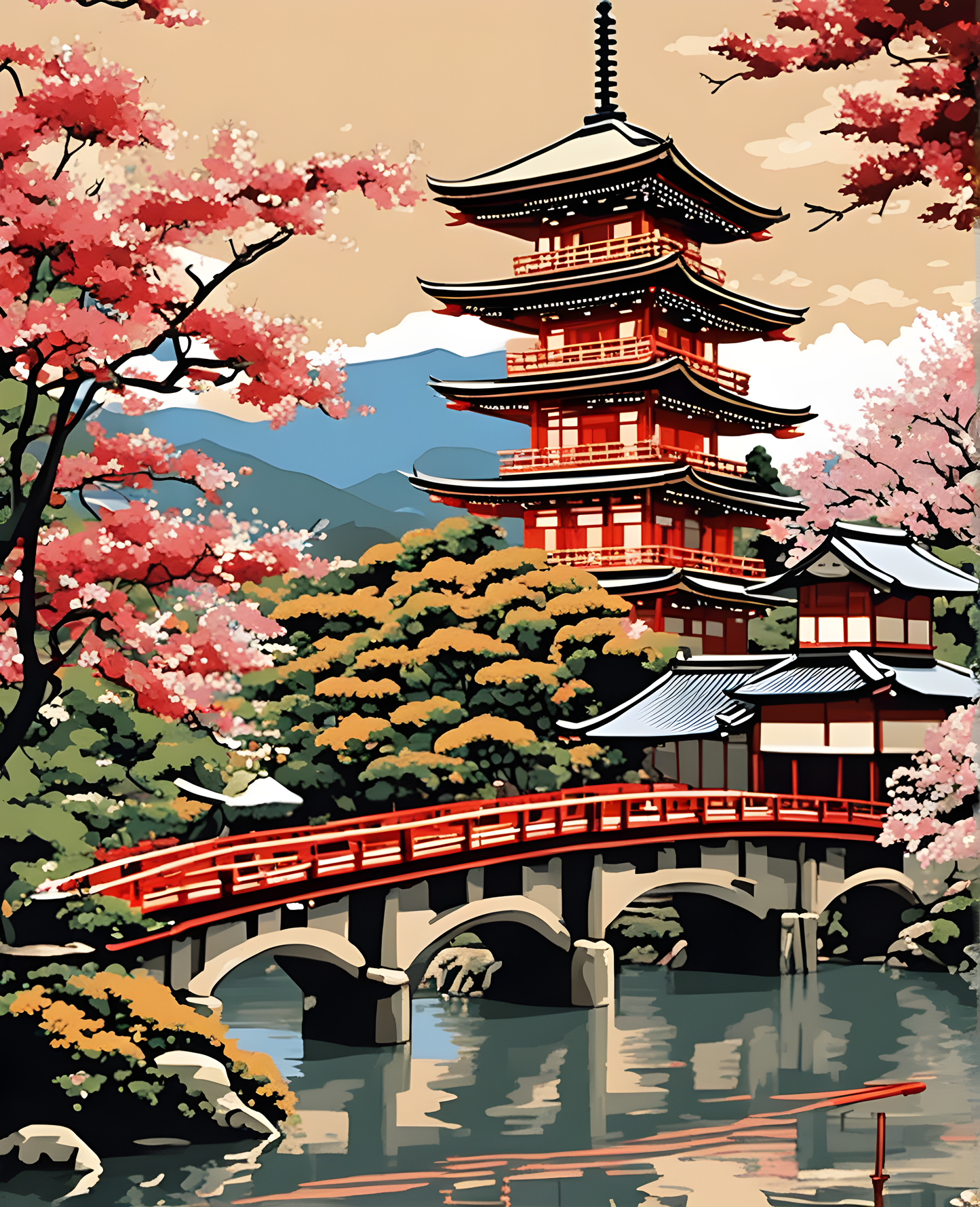 Old Kyoto, Japan (4) - Van-Go Paint-By-Number Kit