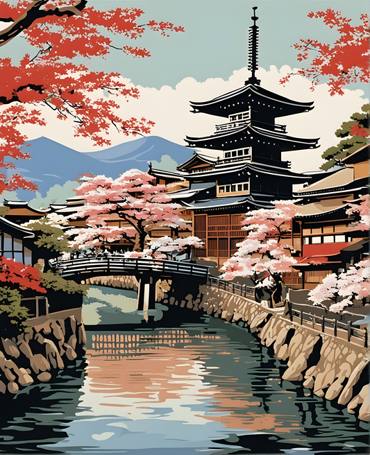 Old Kyoto, Japan (5) - Van-Go Paint-By-Number Kit
