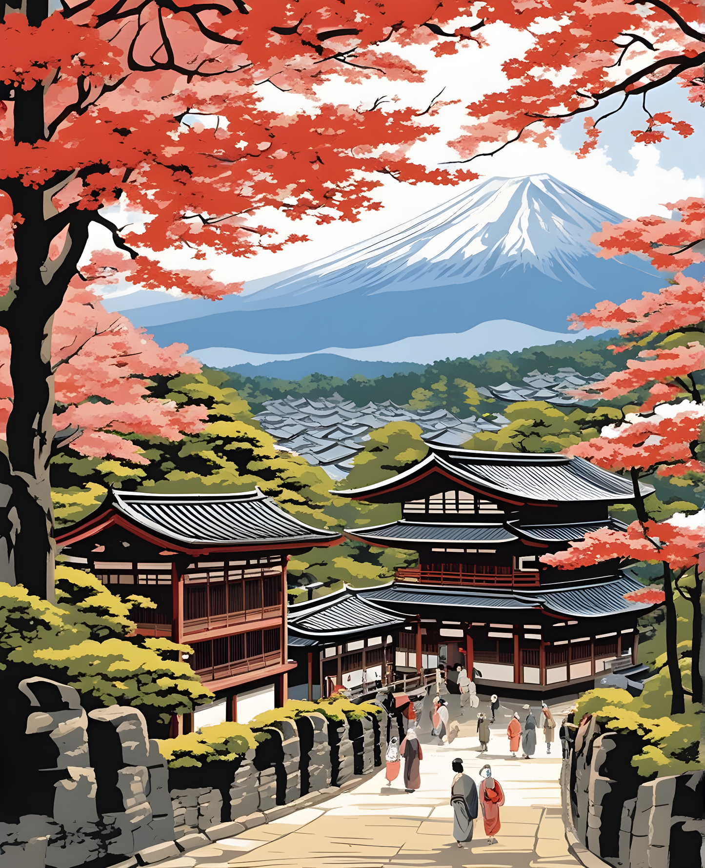 Old Kyoto, Japan (1) - Van-Go Paint-By-Number Kit