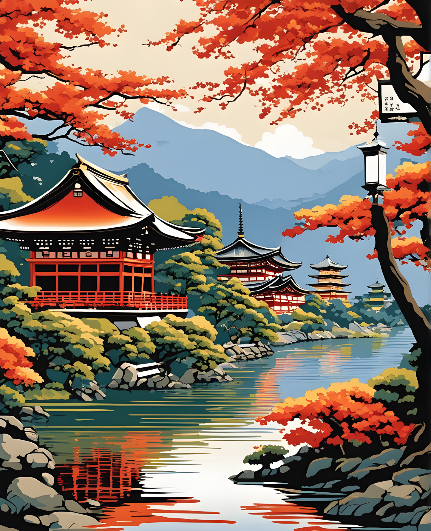 Old Kyoto, Japan (3) - Van-Go Paint-By-Number Kit