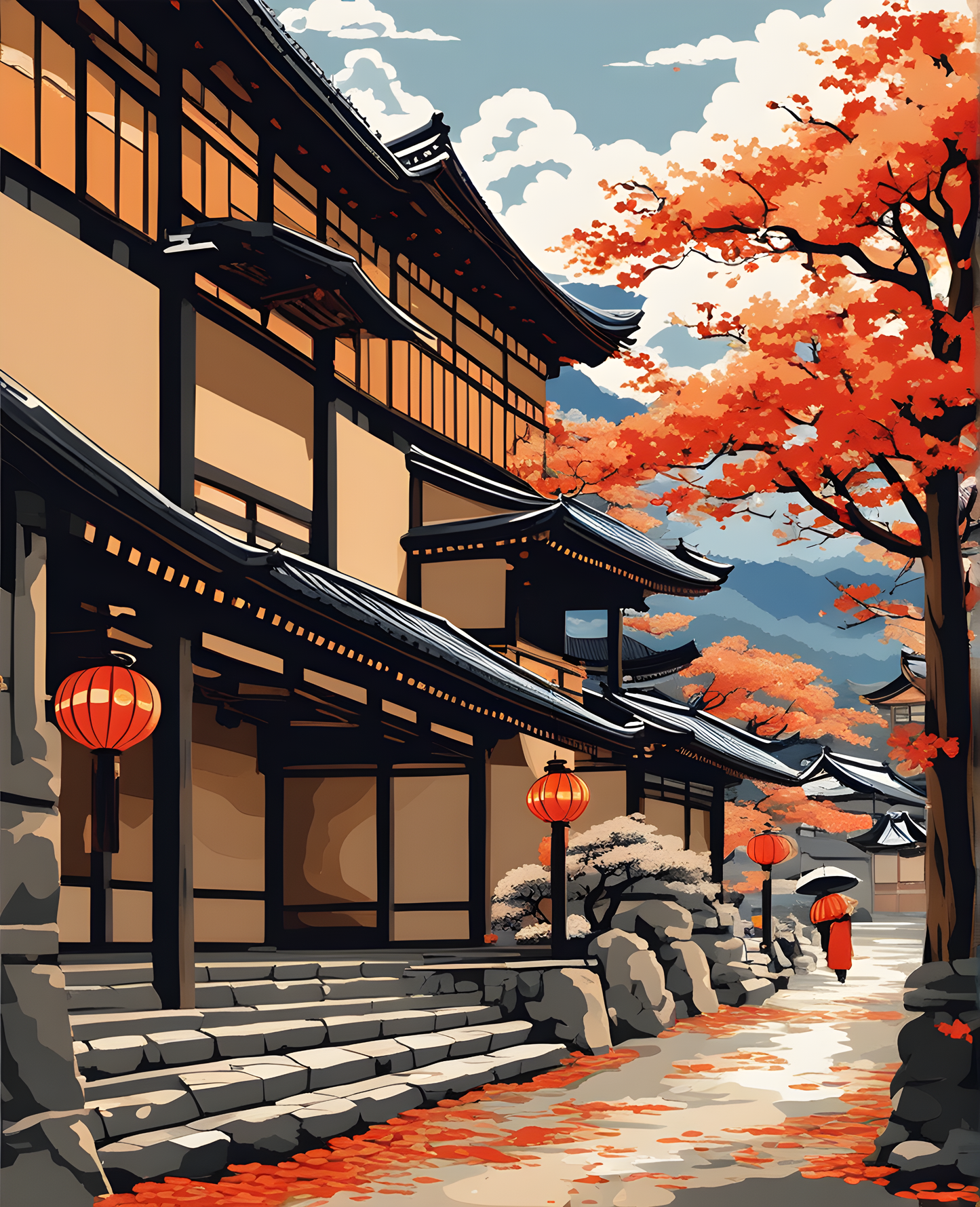 Old Kyoto, Japan (2) - Van-Go Paint-By-Number Kit